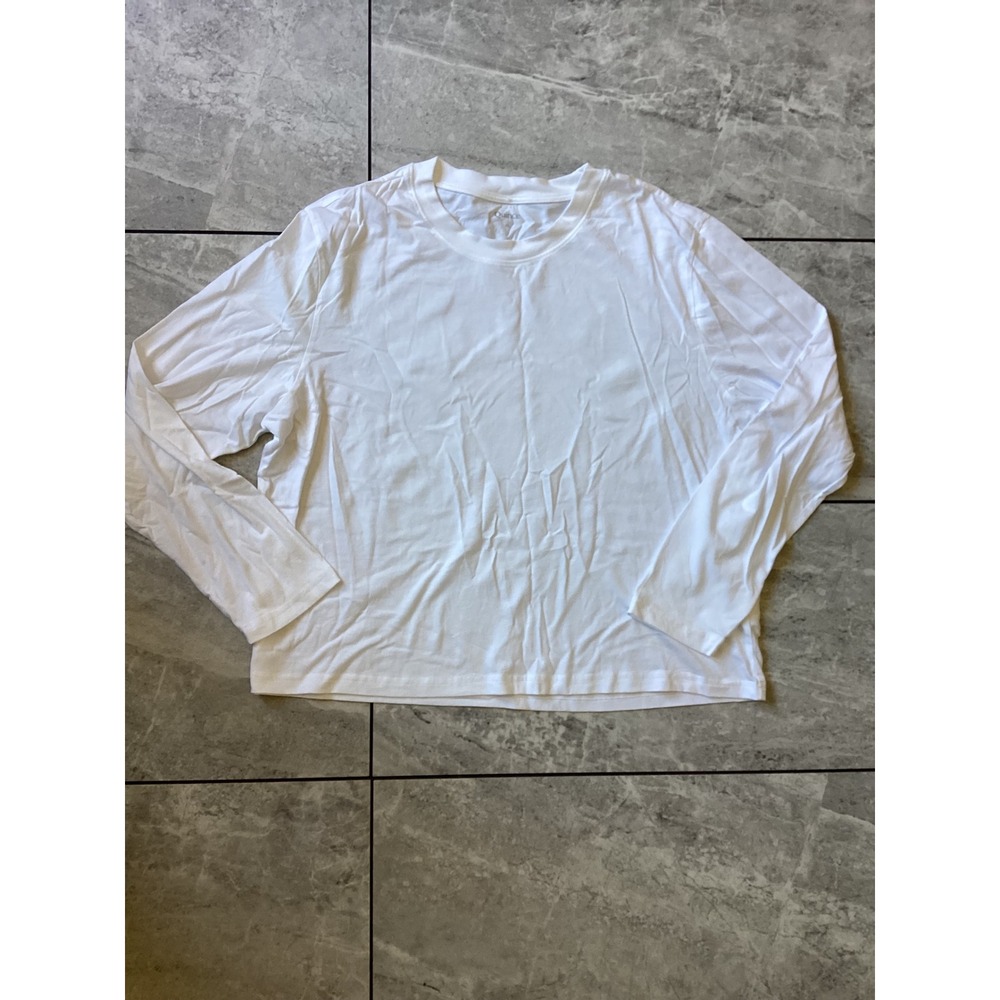 Quince NWOT Cotton Modal Relaxed Long Sleeve Tee White XL HFMCOL006-33293